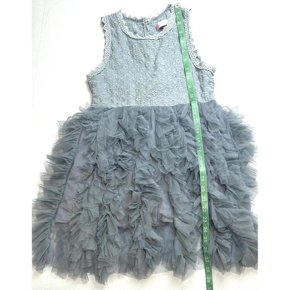 Hudiehua Girls Tutu Dress Tulle Sleeveless Floral Lace Gray Size 130 cm US 8 - Picture 10 of 14